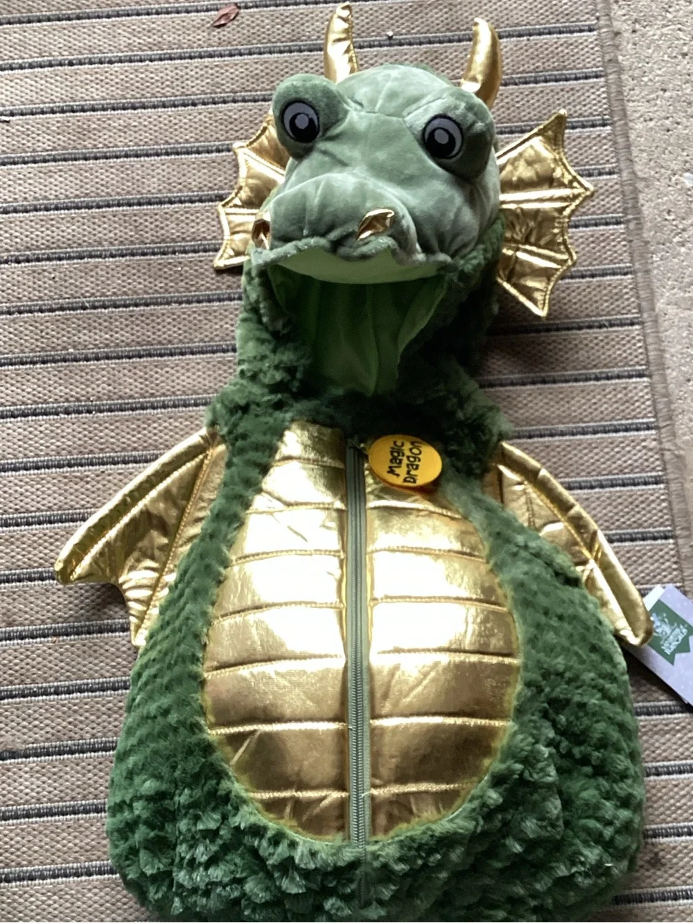 Dragon Baby Toddler Bubble Costume Ministry of Rascals Green Spikes Tail 12M NWT
